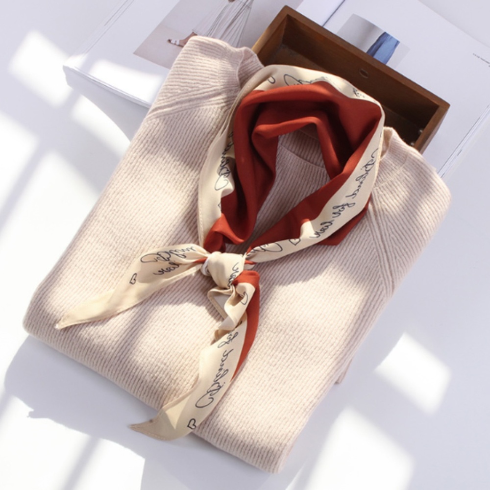 Tangerine Silk Scarf: Love Note Edition